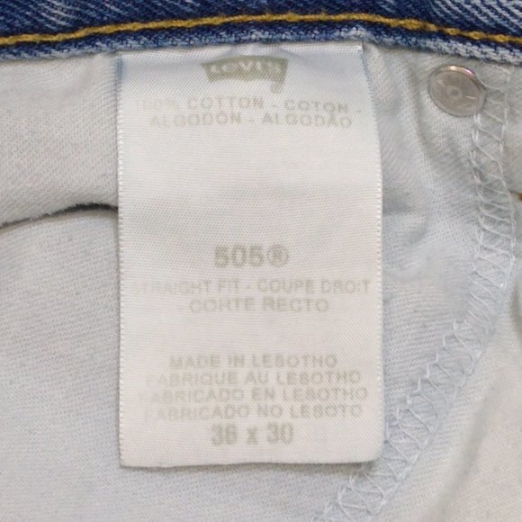 Levi's 505 Regular Fit 35x29 Men's Straight Leg Mid-Rise Jeans Red Tag Vintage - Picture 6 of 8